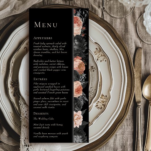 ゴシックヴィンテージブラック赤面結婚のメニュー メニュー