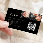 ゴシックヴィンテージブラック赤面結婚のQRコードRSVP エンクロージャーカード