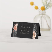 ゴシックヴィンテージブラック赤面結婚ズ座席表 プレイスカード (裏面)