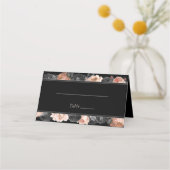 ゴシックヴィンテージブラック赤面結婚ズ座席表 プレイスカード (正面)