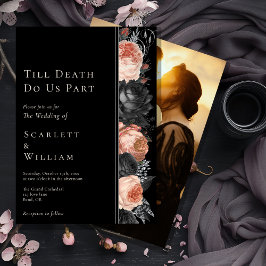 ゴシックヴィンテージブラックTill Death Photo 結婚's 招待状