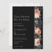 ゴシックヴィンテージブラックTill Death Photo 結婚's 招待状 (正面)