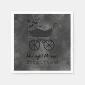 ゴシックヴィンテージベビーカーこうもりベビーシャワー スタンダードカクテルナプキン (正面)