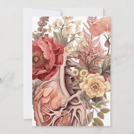 ゴシックヴィンテージボホ解剖学的ハートハンドスティング 招待状 (裏面)