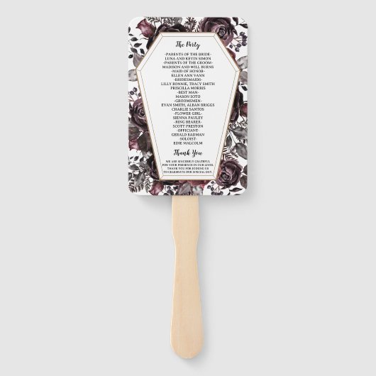 ゴシックヴィンテージ棺ハロウエディングプログラムハンド ハンドファン (裏面)