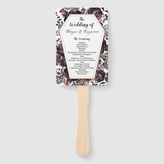 ゴシックヴィンテージ棺ハロウエディングプログラムハンド ハンドファン (正面)