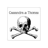 ゴシックヴィンテージ海賊スカルとクロスボーンカップル ラバースタンプ (インプリント)