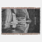 ゴシックヴィンテージ白黒おもしろい骨格 スローブランケット (正面)