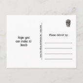 ゴシックヴィンテージ白黒スカルハロウィーン インビテーションポストカード (裏面)