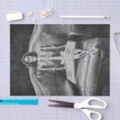 ゴシックヴィンテージ白黒スケルトン 薄葉紙 (クラフト)