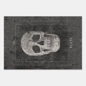 ゴシックヴィンテージ白黒テクスチャスカルタロット ラッピングペーパーシート (正面3)