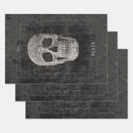 ゴシックヴィンテージ白黒テクスチャスカルタロット ラッピングペーパーシート