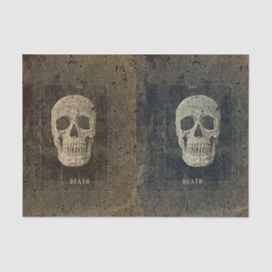 ゴシックヴィンテージ白黒テクスチャスカルタロット 薄葉紙 (正面)