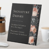 ゴシックヴィンテージ結婚ブラックの名物ドリンク 台座サイン (インサイチュ)