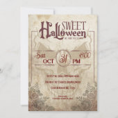 ゴシックヴィンテージ褐色成虫ハローウィンパーティ 招待状 (正面)