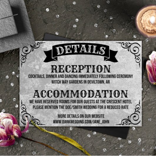 ゴシックヴィンテージ詳細結婚のエンクロージャカード ノートカード