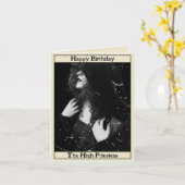 ゴシックヴィンテージ高巫女タロット写真誕生日 カード (黄色い花)