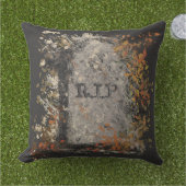 ゴシックヴィンテージR.I.P.ヘッドストーンと紅葉 アウトドアクッション (芝生)
