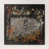 ゴシックヴィンテージR.I.P.ヘッドストーンと紅葉 ジグソーパズル (横)