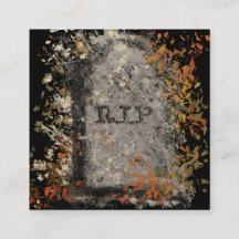 ゴシックヴィンテージR.I.P.ヘッドストーンと紅葉