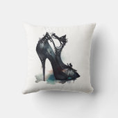 ゴシックヴォグ |ティール(緑がかった色)スプラッシュとスティレット高ヒール クッション (裏面)