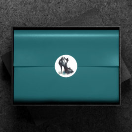 ゴシックヴォグ |ティール(緑がかった色)スプラッシュとスティレット高ヒール ラウンドシール