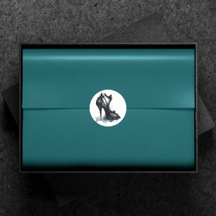 ゴシックヴォグ  ティール（緑がかった色）スプラッシュとスティレット高ヒール ラウンドシール