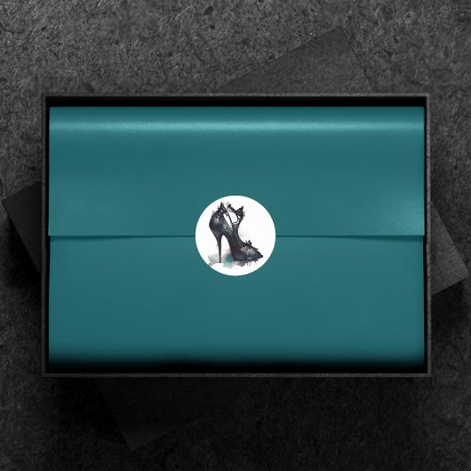 ゴシックヴォグ |ティール(緑がかった色)スプラッシュとスティレット高ヒール ラウンドシール