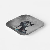 ゴシックヴォーググランジ |ティール(緑がかった色)スプラッシュスティレット高ヒール ペーパープレート (傾斜あり)