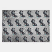 ゴシックヴォーググランジ |ティール(緑がかった色)スプラッシュスティレット高ヒール ラッピングペーパーシート (正面)