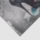 ゴシックヴォーググランジ |ティール（緑がかった色）スプラッシュスティレット高ヒール 薄葉紙 (詳細)