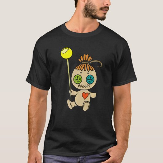 ゴシック不気味なかわいいブードゥー10代の人形 Tシャツ (正面)