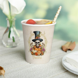 ゴシック不気味なスケルトン感謝 紙コップ