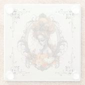 ゴシック不気味なレディーカボチャ ガラスコースター (裏面)