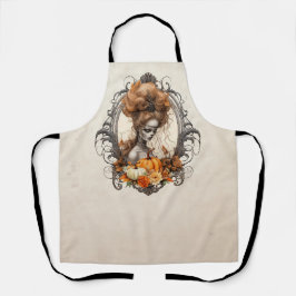 ゴシック不気味な女性カボチャ感謝 エプロン