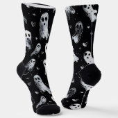 ゴシック不気味のバレンタイン幽霊とハート ソックス (傾斜あり)