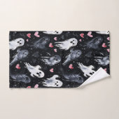 ゴシック不気味のバレンタイン幽霊とハート バスタオルセット (ハンドタオル)