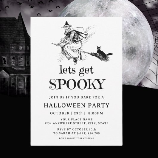 ゴシック不気味ウィッチ大人ハロウィーンの衣装パーティー 招待状