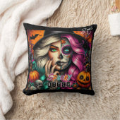 ゴシック不気味ガールハロウィーン クッション (ブランケット)