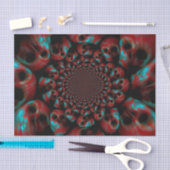 ゴシック不気味スカル頭赤緑黒抽象芸術 薄葉紙 (クラフト)