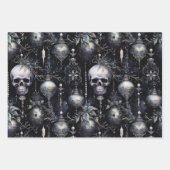 ゴシック不気味スカル ラッピングペーパーシート (正面)