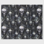 ゴシック不気味スカル ラッピングペーパー (フラット)