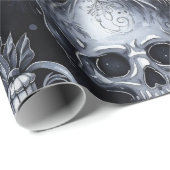 ゴシック不気味スカル ラッピングペーパー (ロールコーナー)