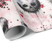 ゴシック不気味スカル ラッピングペーパー (ロールコーナー)