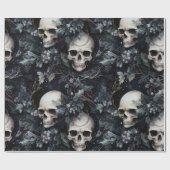 ゴシック不気味スカル ラッピングペーパー (フラット)