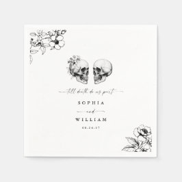 ゴシック不気味スカルTil Death Do Us 結婚 Part's スタンダードカクテルナプキン