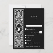 ゴシック不気味スパイダー白黒結婚ズ・ディナー 出欠カード (正面)