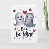 ゴシック不気味バレンタイン幽霊とハート カード (正面)