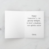 ゴシック不気味バレンタイン幽霊とハート カード (内部)