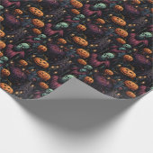 ゴシック不気味パンプキンスカルハロウィーン ラッピングペーパー (角)